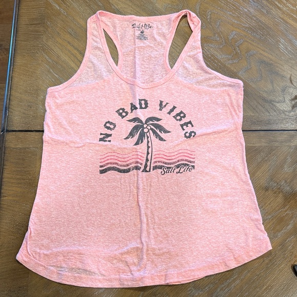 Salt Life Pink Tank Top with Palm Graphic - Picture 3 of 9